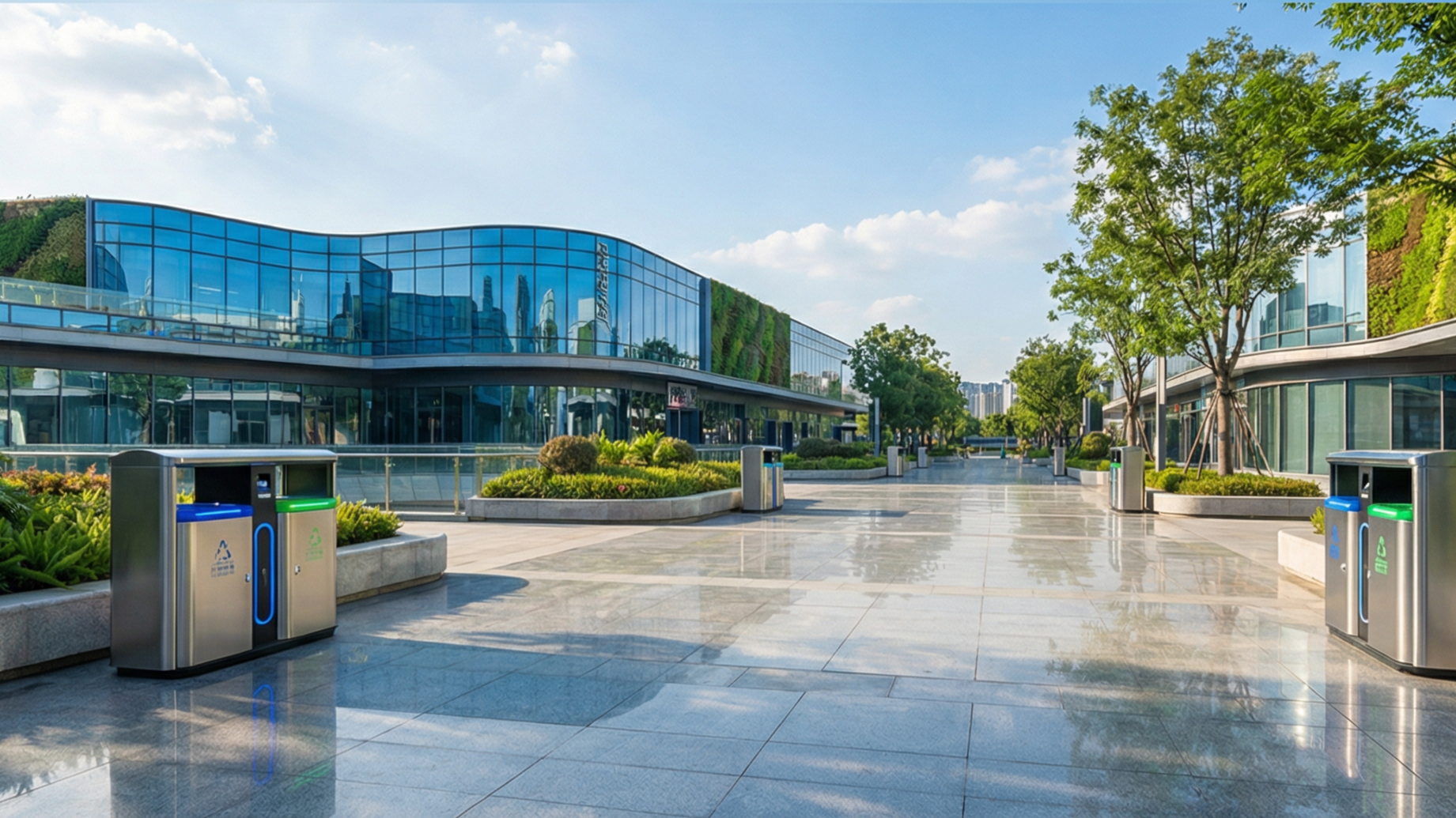 Smart waste infrastructure in modern urban setting