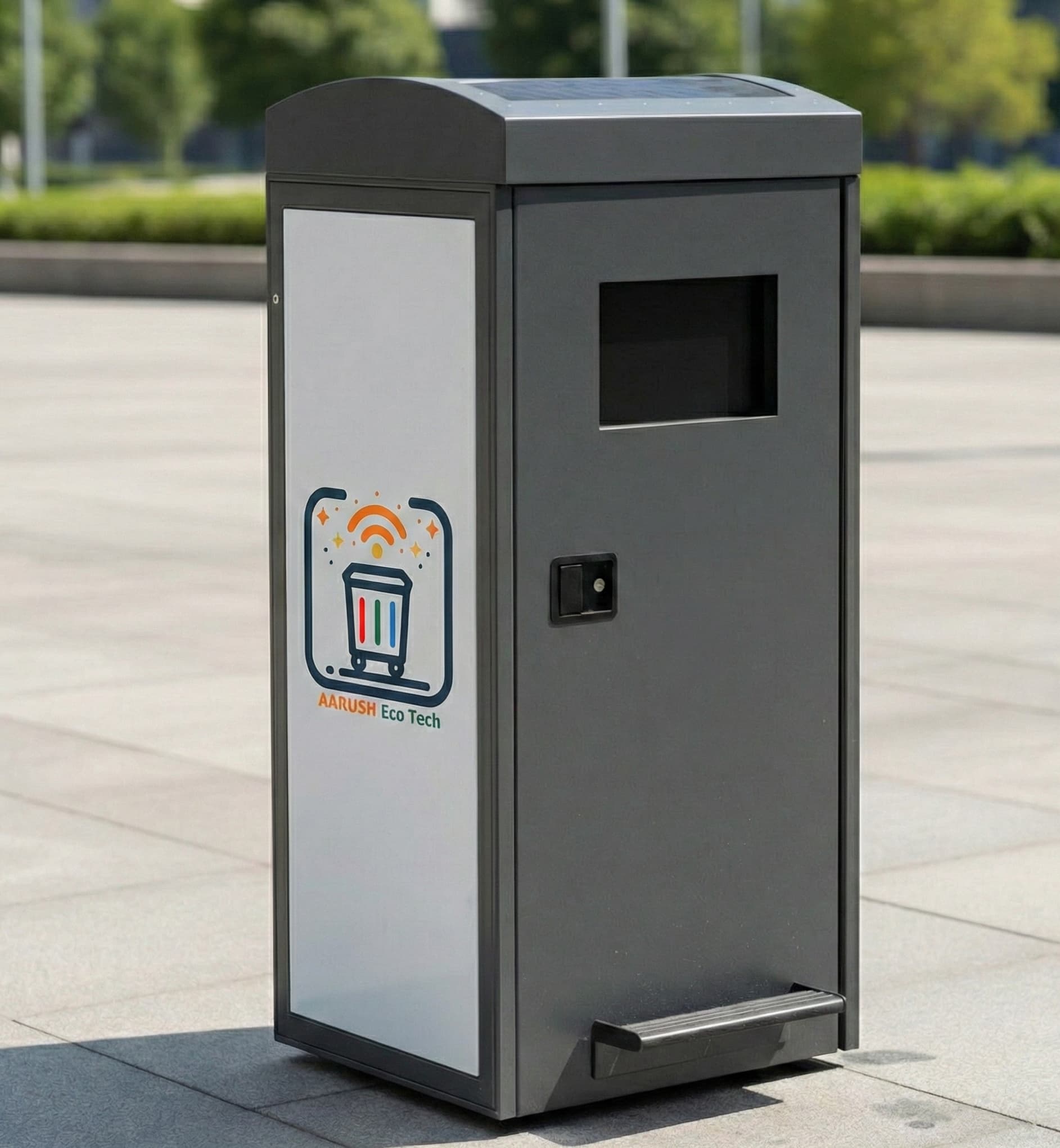 iBin solar-powered smart bin — 20W monocrystalline panel