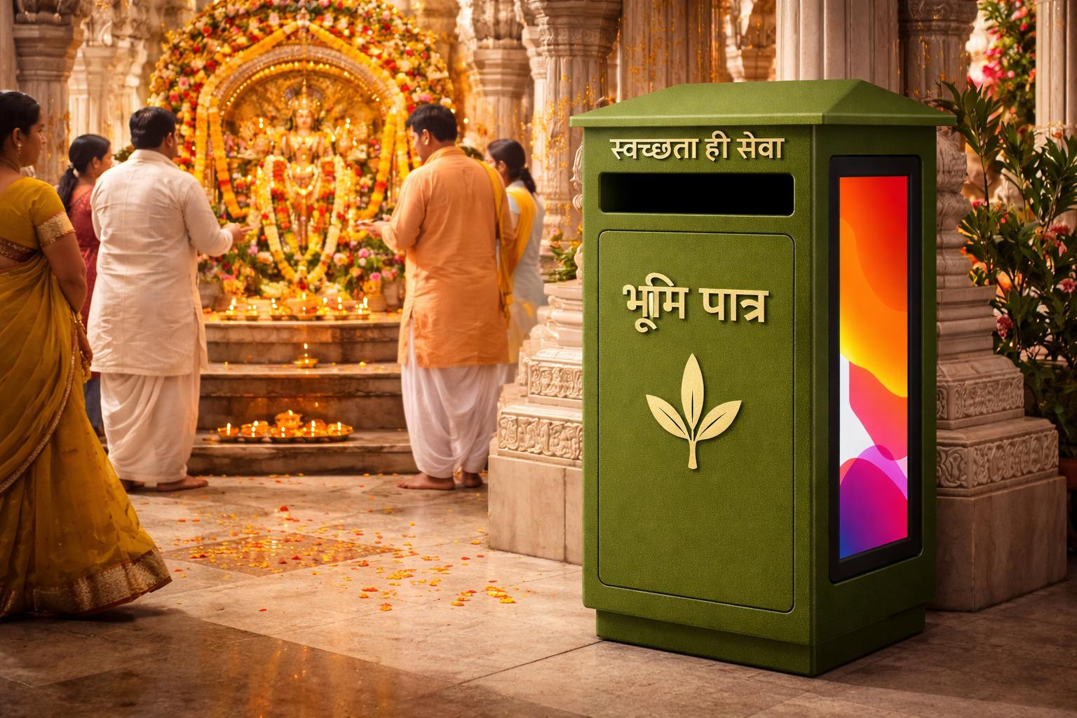Patra series smart bin deployed at temple with devotees